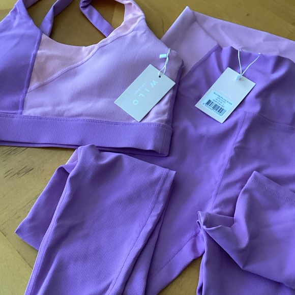 wilo Pants - Willow Lavender Seamless Sports  2pc outfit Light Purple